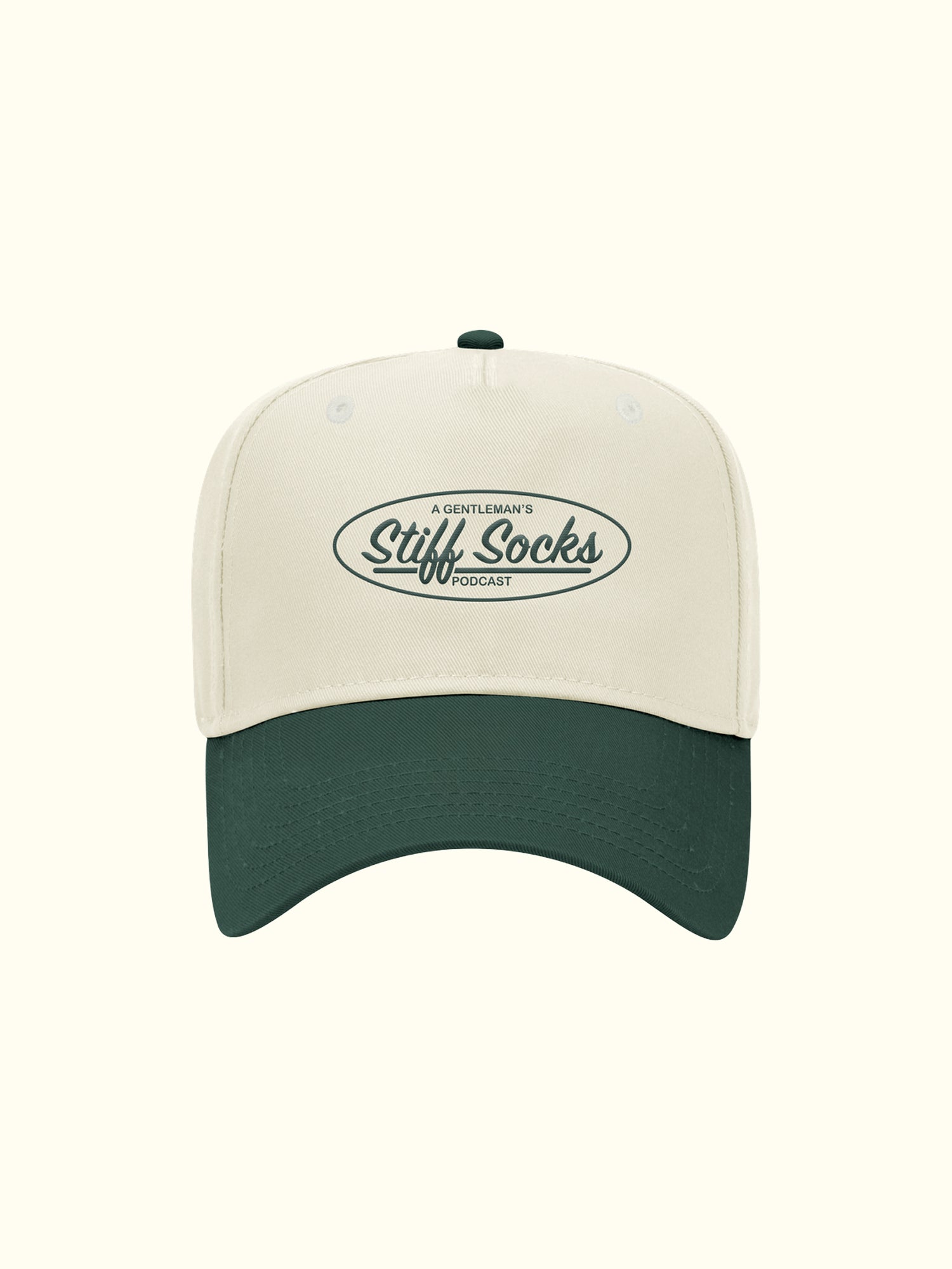Essentials Dark Green/Natural 5 Panel Baseball Hat