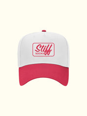 Essentials Red/White 5 Panel Baseball Hat
