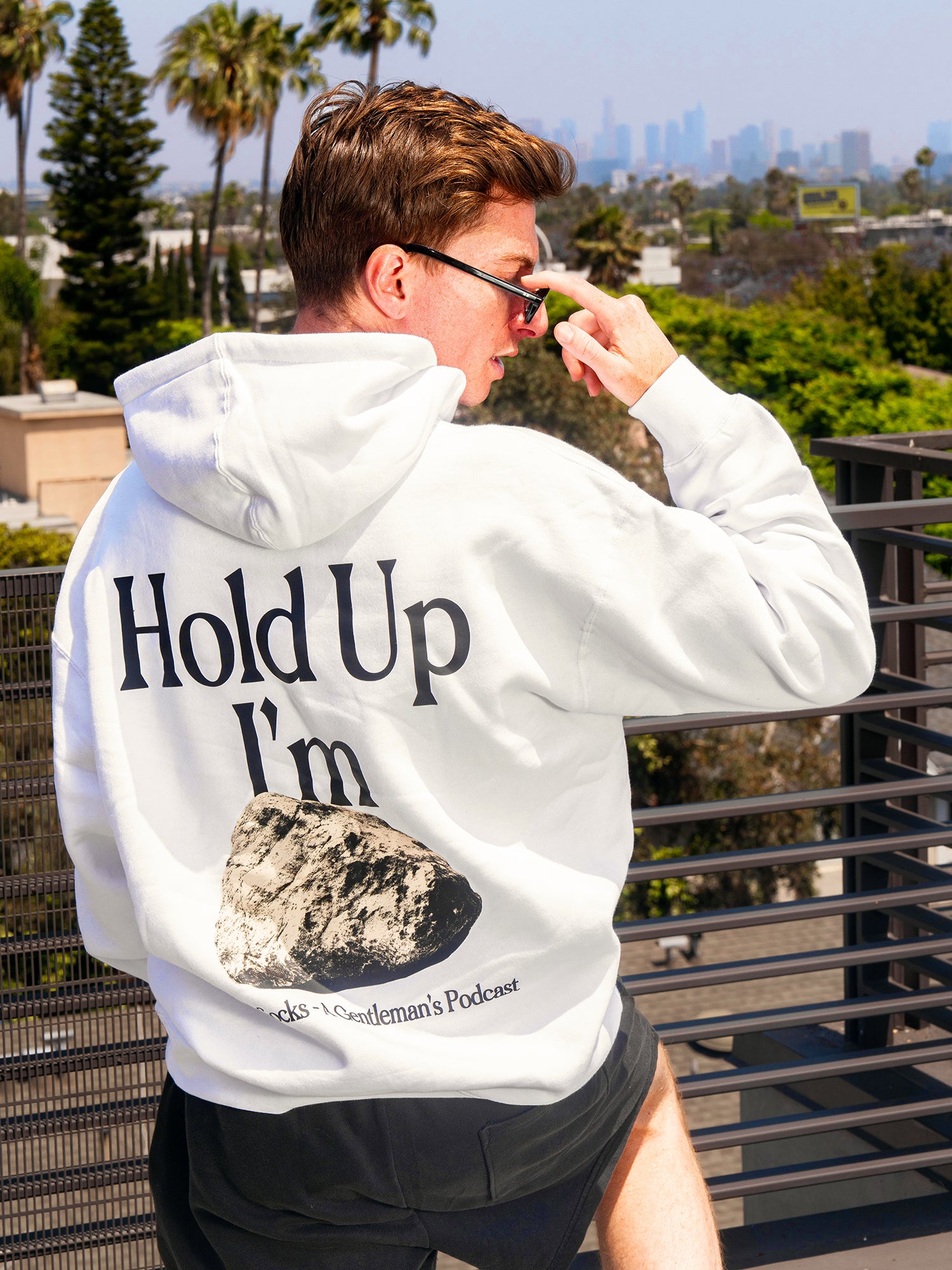 "Hold Up I'm Hard" White Hoodie