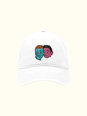 Embroidered Face White Hat